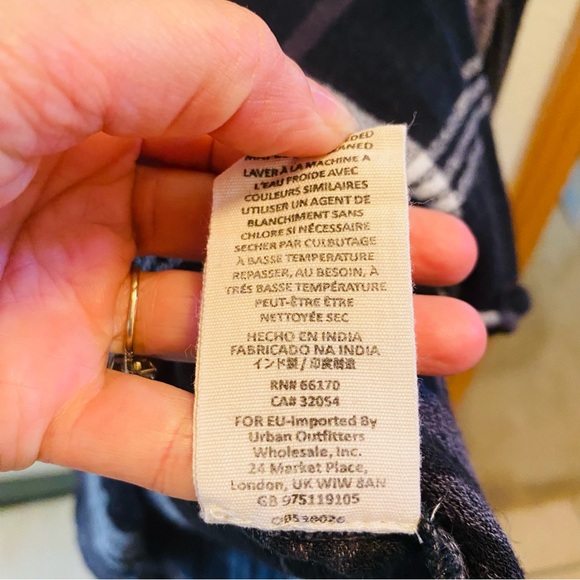 Free People Wesley Plaid Shirt Black and Gray - Picture 8 of 8